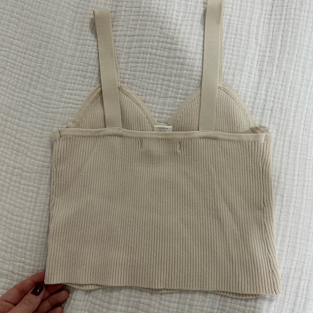 Altar'd State Beige Ribbed Knit Top - Picture 2 of 3